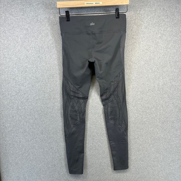 ALO Vitality Mesh Leggings Womens Size Small Slate Gray Pull On Yoga Performance - Picture 2 of 10